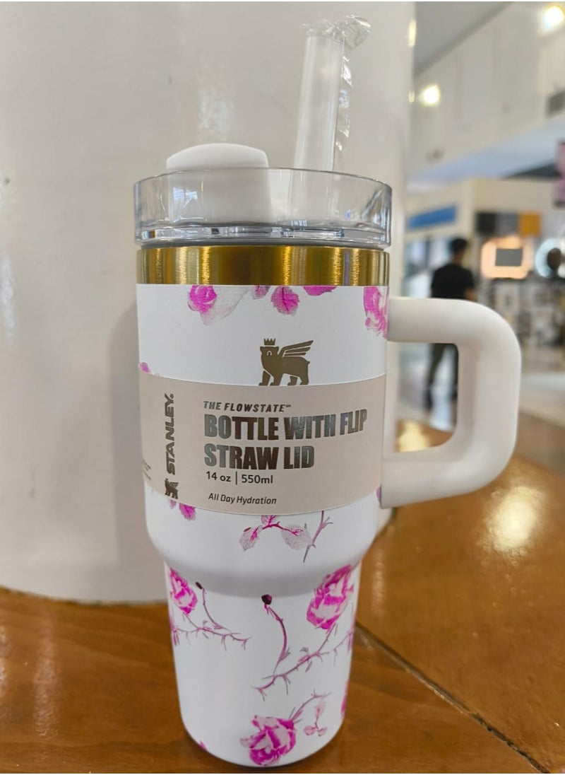 Quencher H2.0 Flow State Stainless Steel Vacuum Insulated Tumbler with Lid and Straw for Water, Iced Tea or Coffee, Smoothie and More, 14 oz