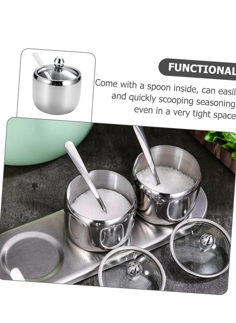 Spice Jar and Containers with Lids Stainless Steel Small Spice Containers for Sugar Kitchen Seasoning Jars