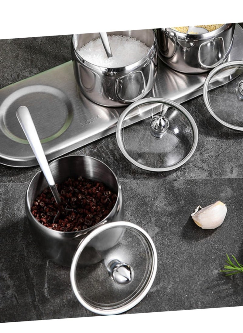 Spice Jar and Containers with Lids Stainless Steel Small Spice Containers for Sugar Kitchen Seasoning Jars