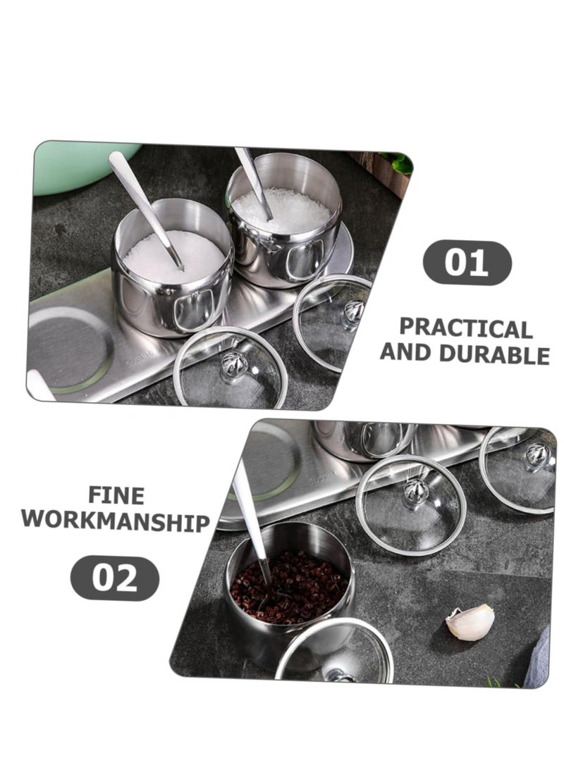 Spice Jar and Containers with Lids Stainless Steel Small Spice Containers for Sugar Kitchen Seasoning Jars