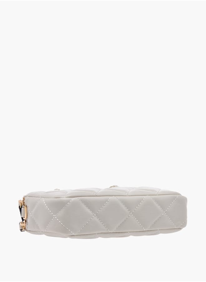 Women Quilted Crossbody Bag with Detachable Chain Strap and Handles