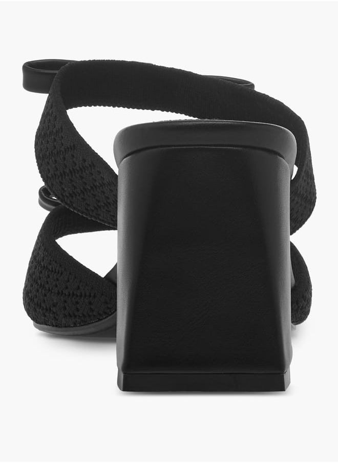 Women's Bow Accent Slip-On Sandals with Block Heels