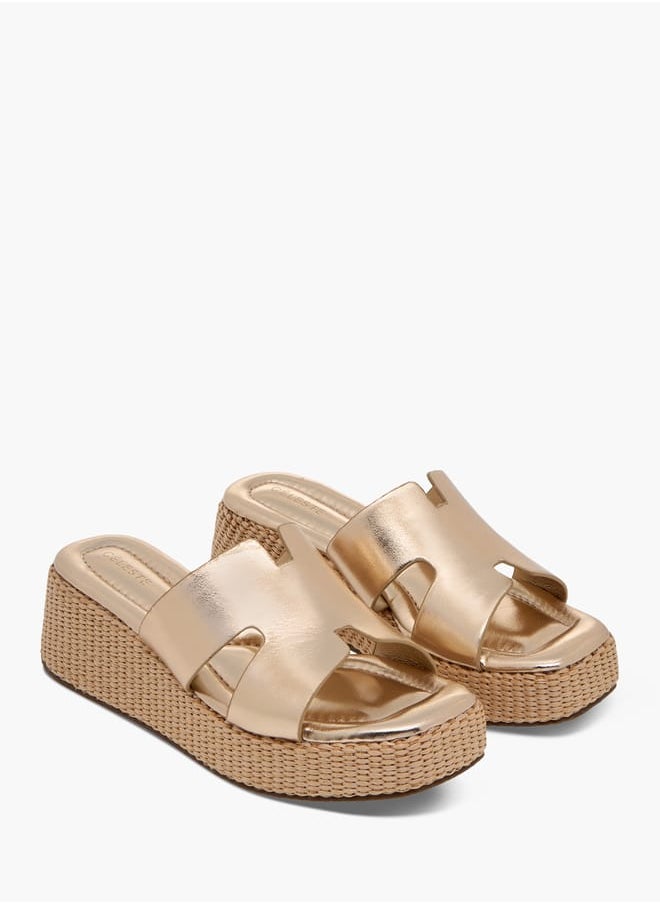 Women's Textured Slip-On Flatform Sandals