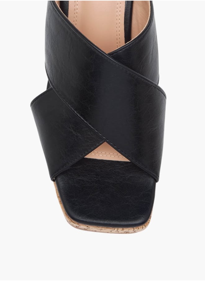 Women's Solid Slip-On Sandals with Wedge Heels