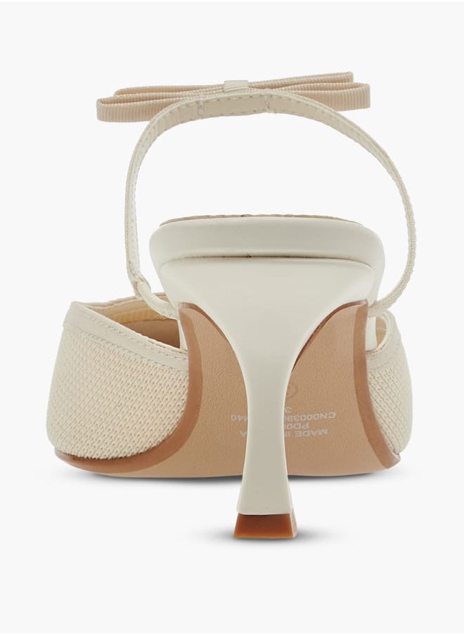 Women's Bow Accent Slip-On Shoes with Stiletto Heels
