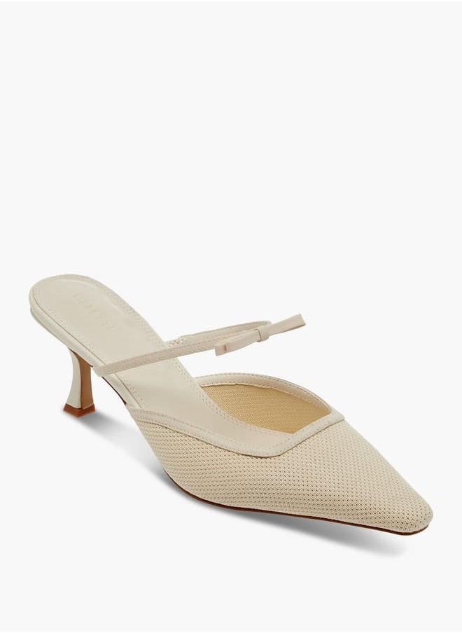 Women's Bow Accent Slip-On Shoes with Stiletto Heels