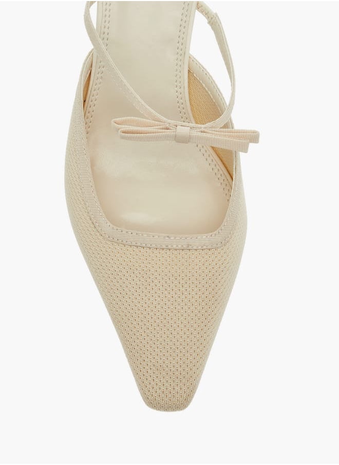 Women's Bow Accent Slip-On Shoes with Stiletto Heels