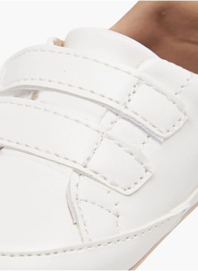 Girls Star Cutwork Detail Booties with Hook and Loop Closure