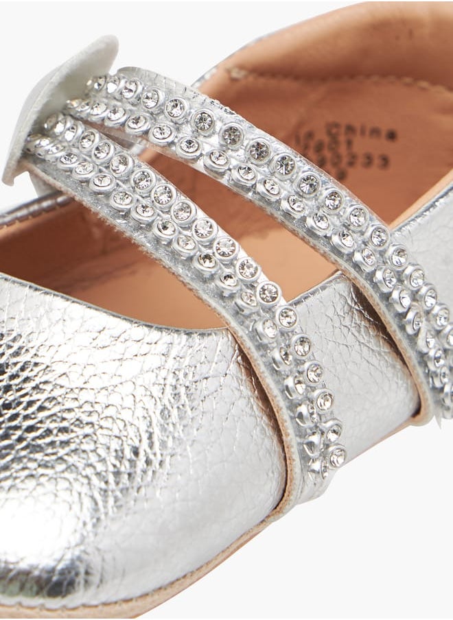 Girls Embellished Booties with Hook and Loop Closure