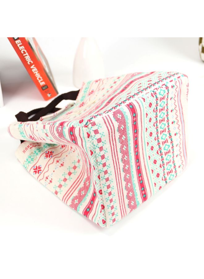 Printed Insulated Canvas Lunch Bag Multicolor 23x20x16centimeter