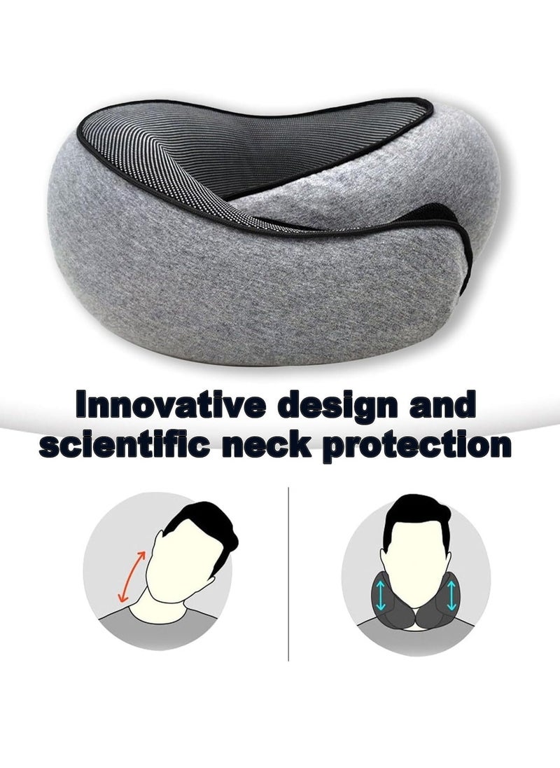 Travel Pillow, Memory Foam Travel Pillow, Memory Foam Travel Neck Pillow for Airplanes, Travel Neck Pillow, Foam Travel Pillow(Grey)