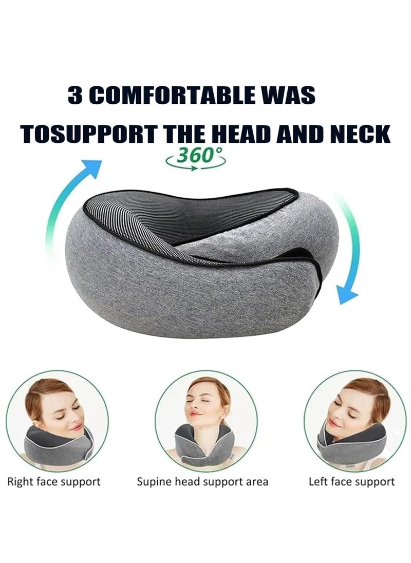 Travel Pillow, Memory Foam Travel Pillow, Memory Foam Travel Neck Pillow for Airplanes, Travel Neck Pillow, Foam Travel Pillow(Grey)