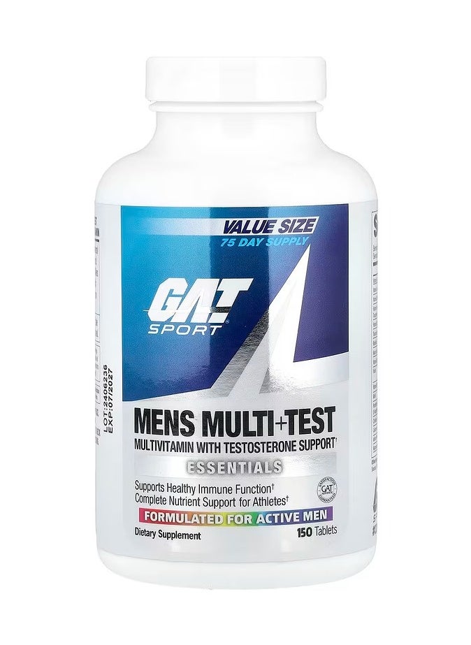 Mens Multi+Test Vitamin, 150 Tablets, Supports Healthy Immune Function