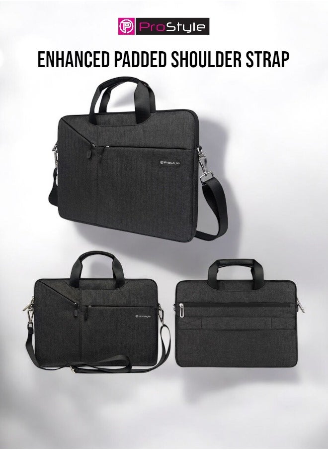 Laptop Bag 14.2 inch for men and women with Straps to Carry - Black