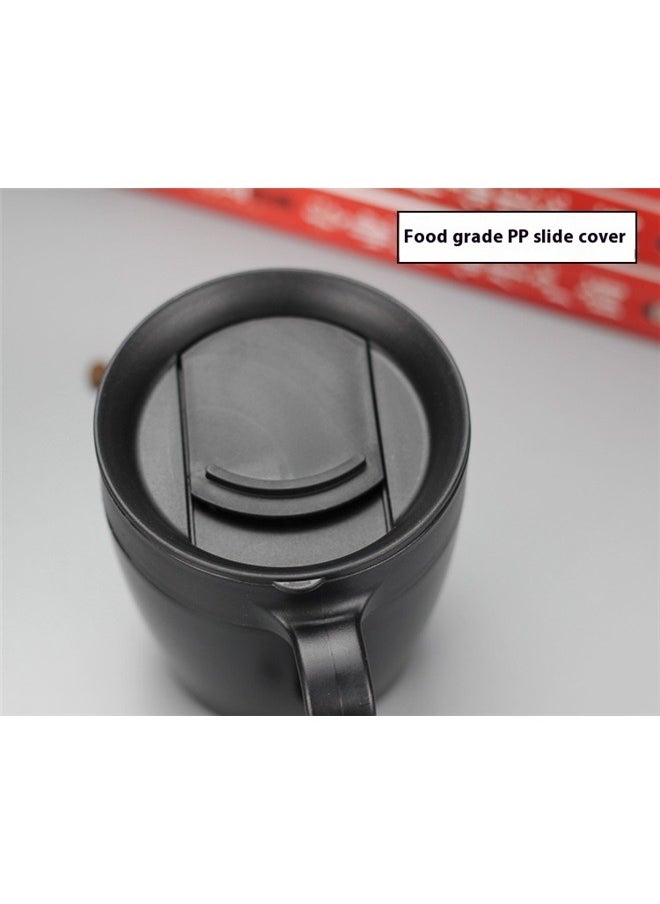 Coffee Mug Cup with Handle and Lid, Insulated Stainless Steel Coffee Travel Mug, Double Wall Vacuum Tumbler Cup Include Lid Insulated，Ideal for Hot & Cold Drinks,Simple Style Portable Vacuum Cup With Black/Silver