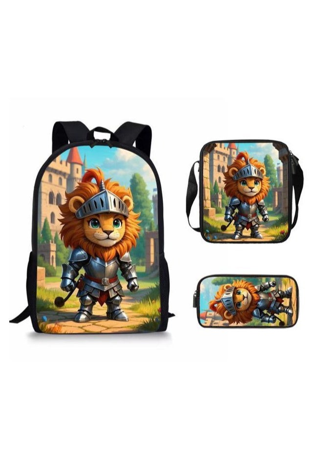 Cartoon style universal three-piece schoolbag - 1005