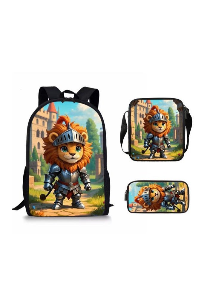 Cartoon style universal three-piece schoolbag - 1005