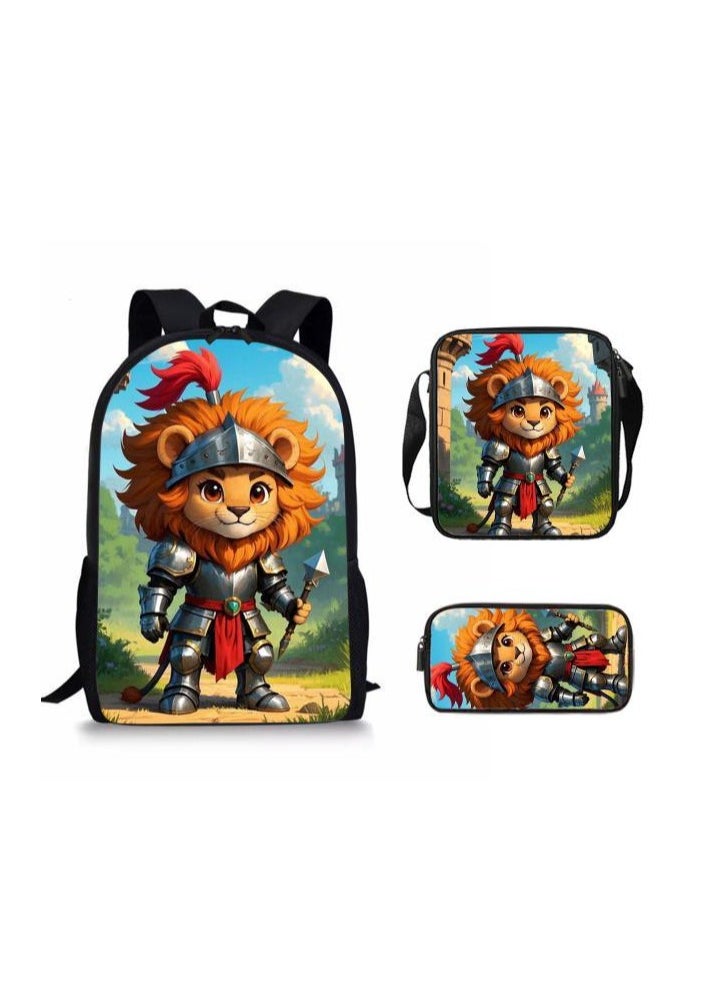 Cartoon style universal three-piece schoolbag - 1004