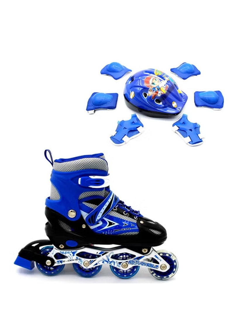 Kids Roller Skate Shoes Single/Double Wheels Retractable Skateboarding Rollerblades Outdoor for Boys and Girls Pulley Shoes