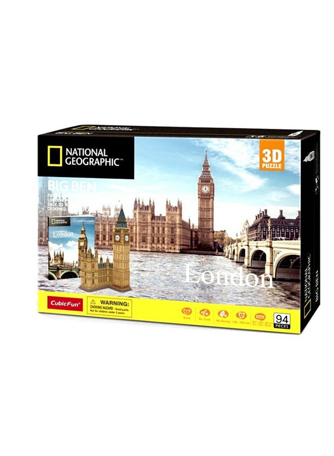 94-Piece London Big Ben 3D Puzzle Playset 25.7x20.9x49.2cm
