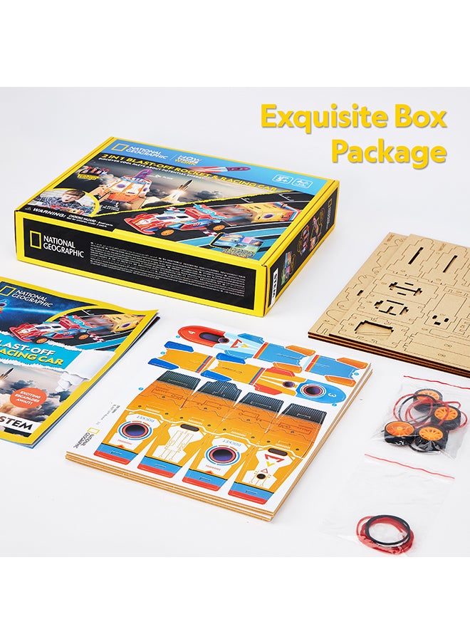 National Geographic 3D Puzzle 2 In1 Blast-Off Rocket & Racing Car 59 Pcs