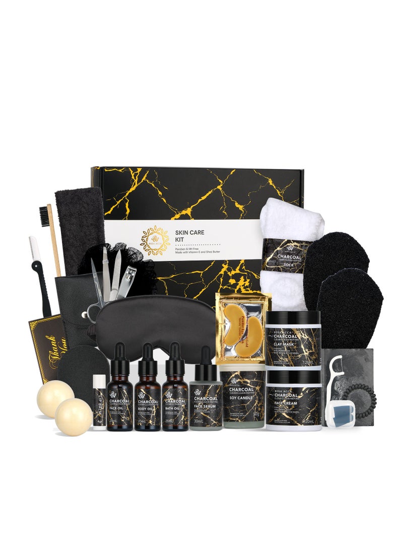 RA ROSA ACCA Facial Skin Care Set, Gifts for Women, 28pcs Skin Care Set includes Face Cream,Bath Oil,Scented Candle. Body & Facial Kit for Women, Birthday Gifts for Women Mother's Day Gift