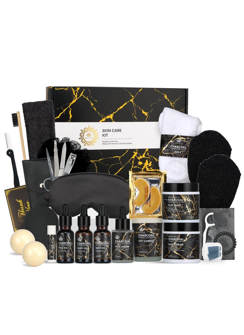 RA ROSA ACCA Facial Skin Care Set, Gifts for Women, 28pcs Skin Care Set includes Face Cream,Bath Oil,Scented Candle. Body & Facial Kit for Women, Birthday Gifts for Women Mother's Day Gift