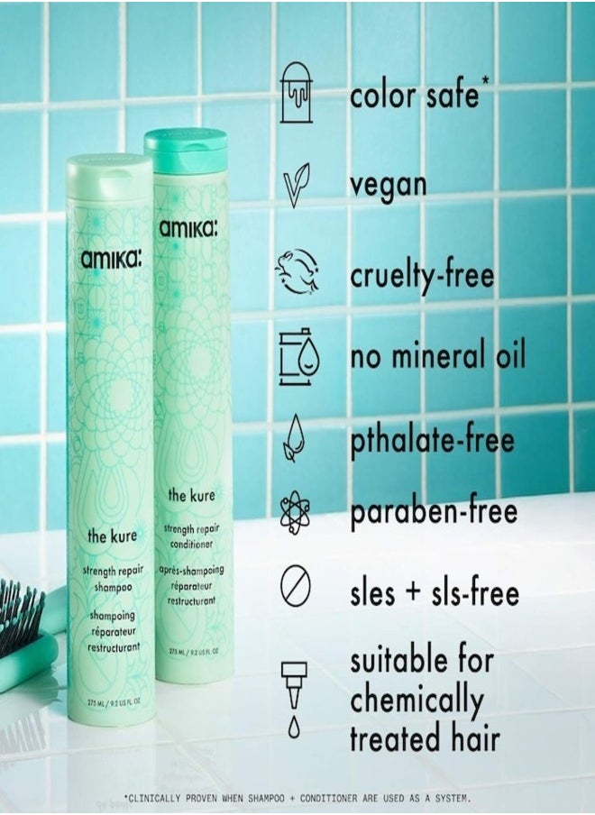 Amika The Kure Bond Repair Conditioner – Strengthening & Restorative Conditioner for Damaged, Brittle, or Chemically Treated Hair, Sulfate-Free & Color-Safe, 275ml