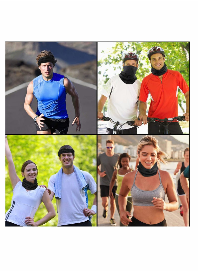 Face Cover, 6 PCS Neck Gaiter Face Mask for Women Men, Balaclava Face Breathable Bandana Sun Protection Cycling Running, Unisex Face Cover Scarf for Outdoor Sports