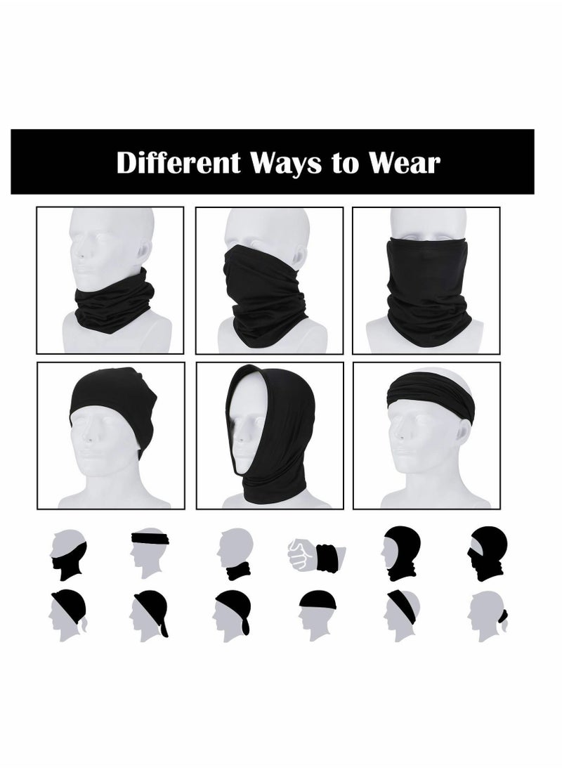 Face Cover, 6 PCS Neck Gaiter Face Mask for Women Men, Balaclava Face Breathable Bandana Sun Protection Cycling Running, Unisex Face Cover Scarf for Outdoor Sports