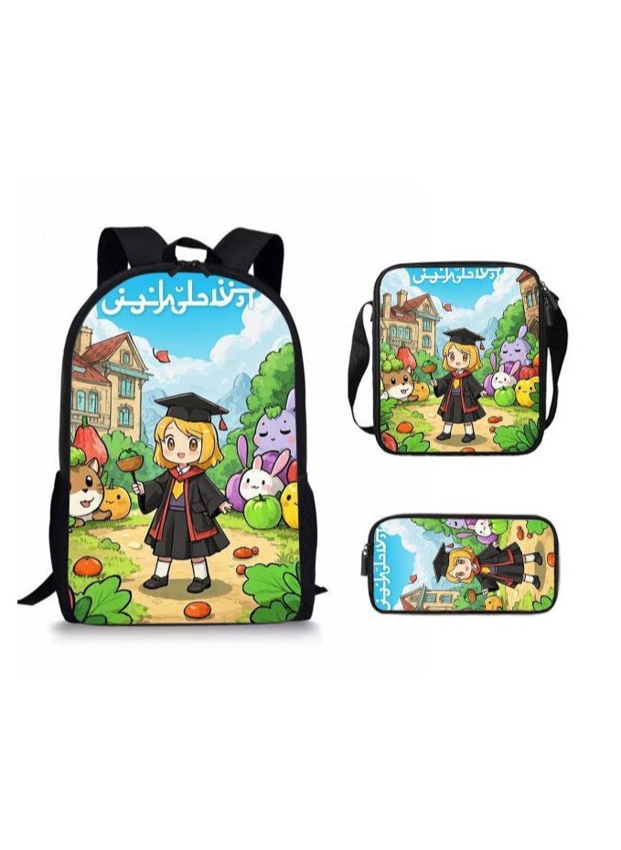 Cartoon style universal three-piece schoolbag - 1000