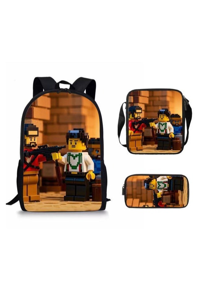 Cartoon style universal three-piece schoolbag - 1343