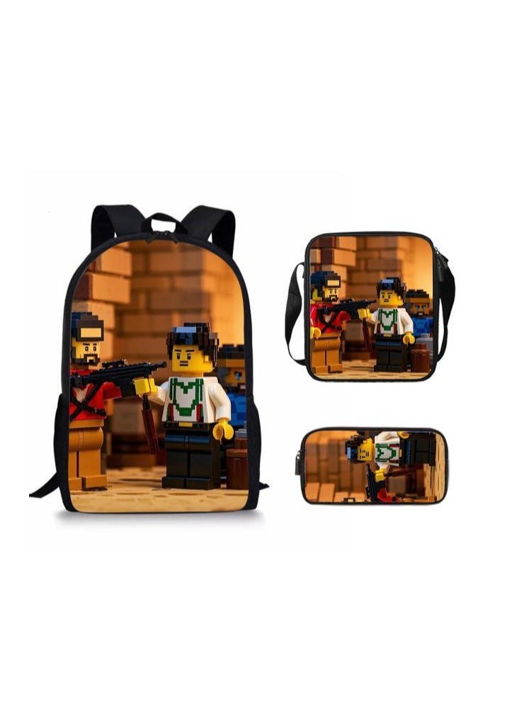 Cartoon style universal three-piece schoolbag - 1343