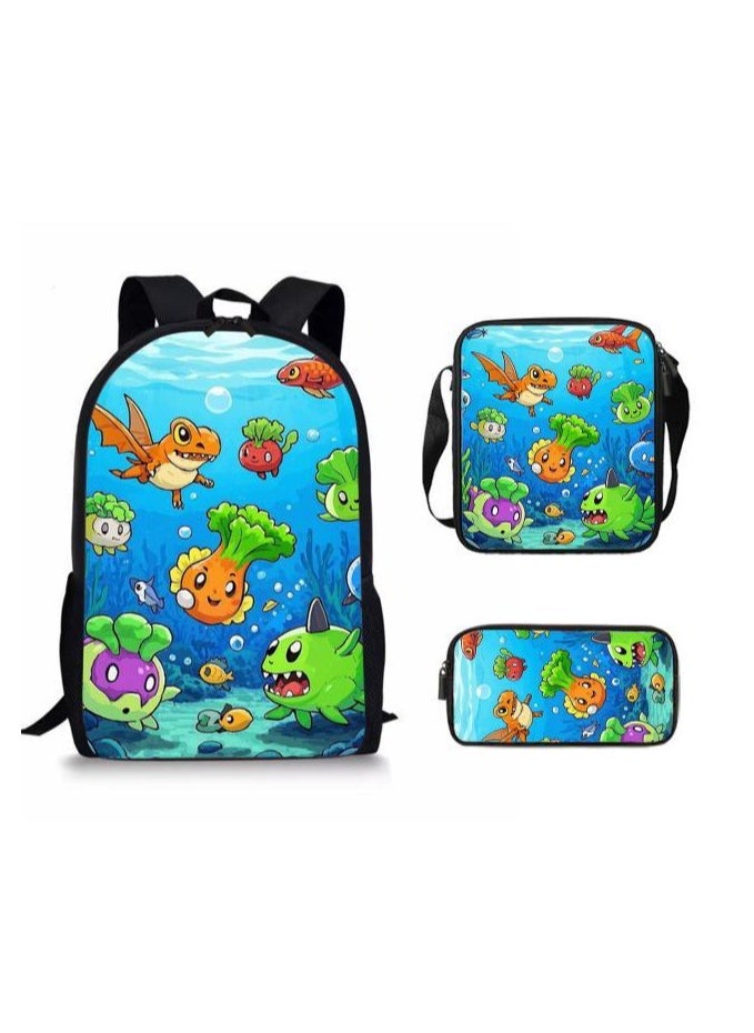 Cartoon style universal three-piece schoolbag - 228