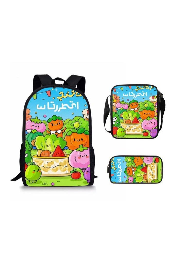 Cartoon style universal three-piece schoolbag - 1259