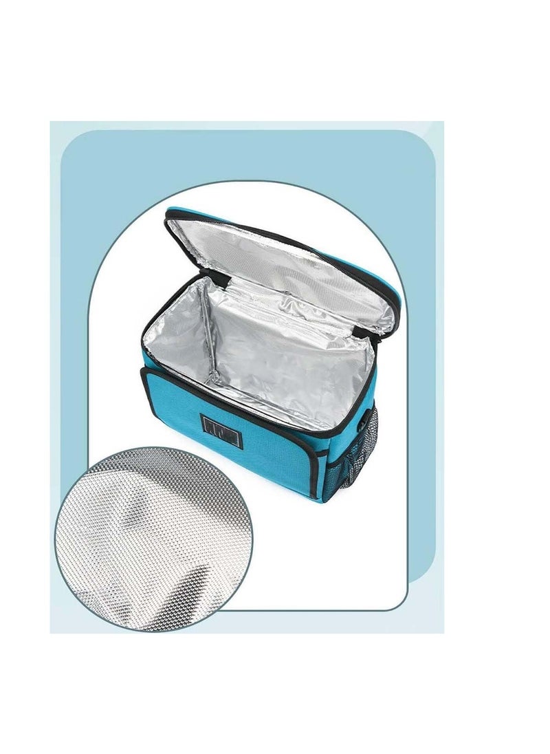 Portable Insulated Lunch Bag Blue