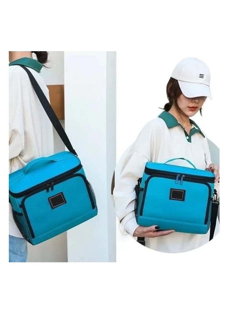 Portable Insulated Lunch Bag Blue