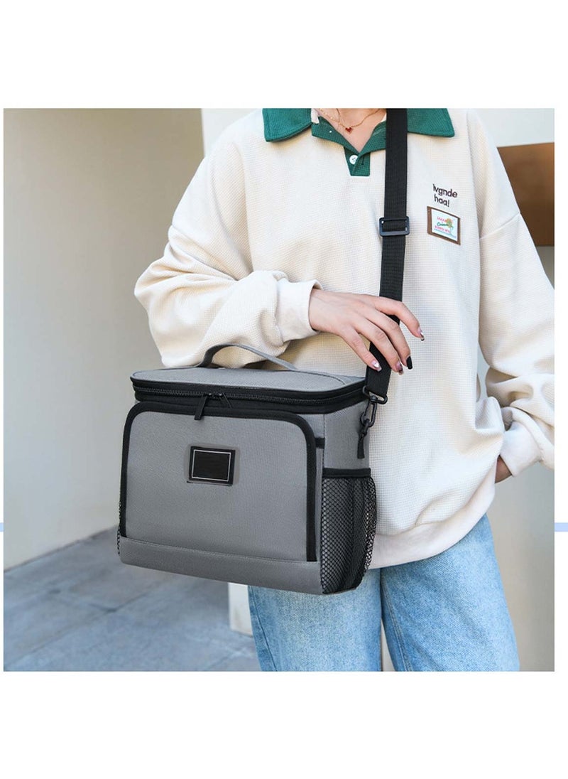 Portable Insulated Lunch Bag Grey