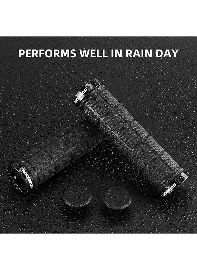 ROCKBROS 4Pcs(2 Pairs) Bike Handlebar Grips Double Lock On Bike Grips Comfortable Anti-Slip Bicycle Handlebar Grips for Mountain Bike BMX Bike Scooter Beach Cruiser, Folding Bike