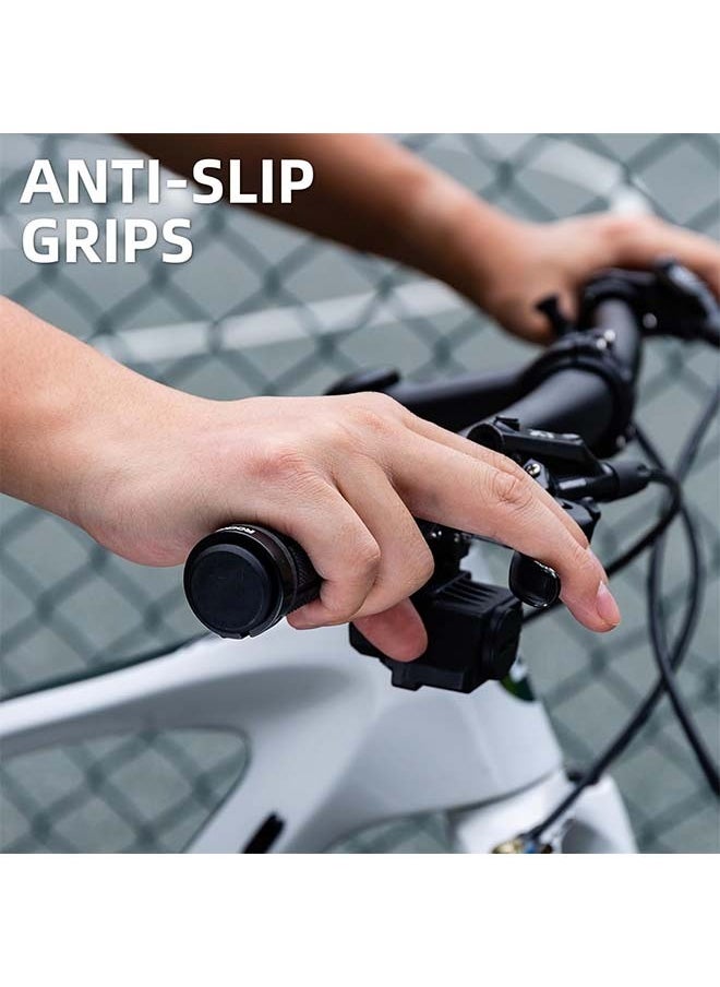 ROCKBROS 4Pcs(2 Pairs) Bike Handlebar Grips Double Lock On Bike Grips Comfortable Anti-Slip Bicycle Handlebar Grips for Mountain Bike BMX Bike Scooter Beach Cruiser, Folding Bike