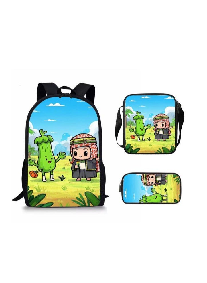 Cartoon style universal three-piece schoolbag - 361