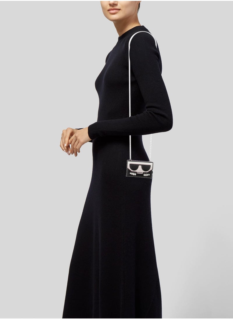 Karl Lagerfeld Faux Leather Cardholder-On Chain