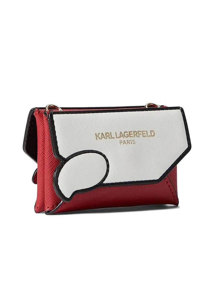 Karl Lagerfeld Faux Leather Cardholder-On Chain
