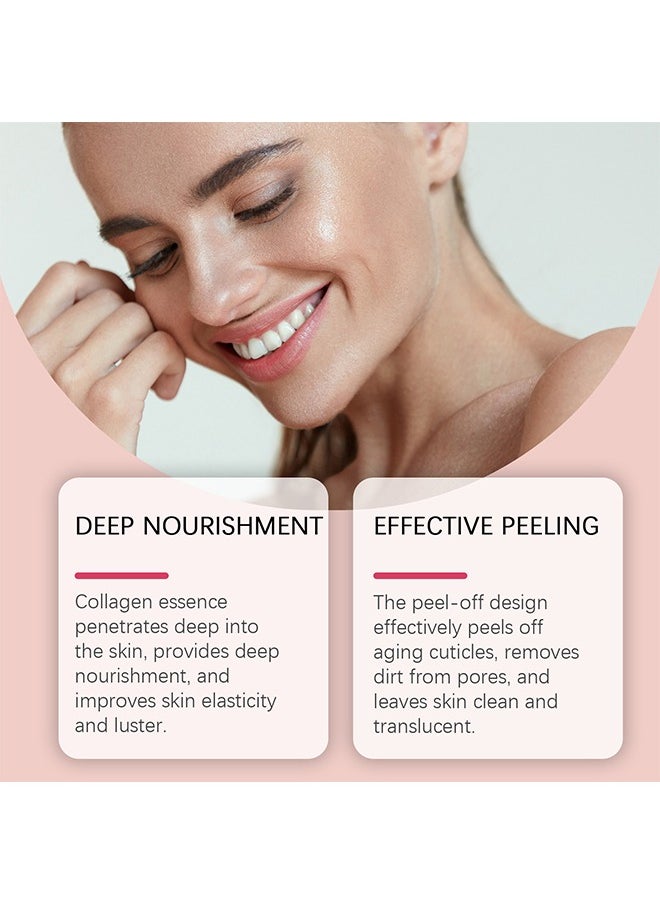 Collagen Overnight Wrapping Peel Off Facial Mask Pack - Elasticity & Hydration Care, Reduces Sagging & Dullness - Hydrolyzed Collagen For Glowing Skin - Korean Skin Care (1PCS)