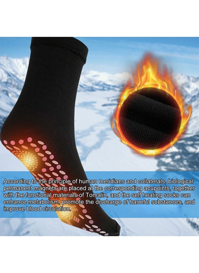 1 Pair Self Heating Socks, Magnetic Socks, Heated Socks, Comfortable Breathable Magnetic Massage Socks for Men and Women Outdoor, Winter Cold Feet Camping Hiking Riding Motorcycle Warm Socks (Black)