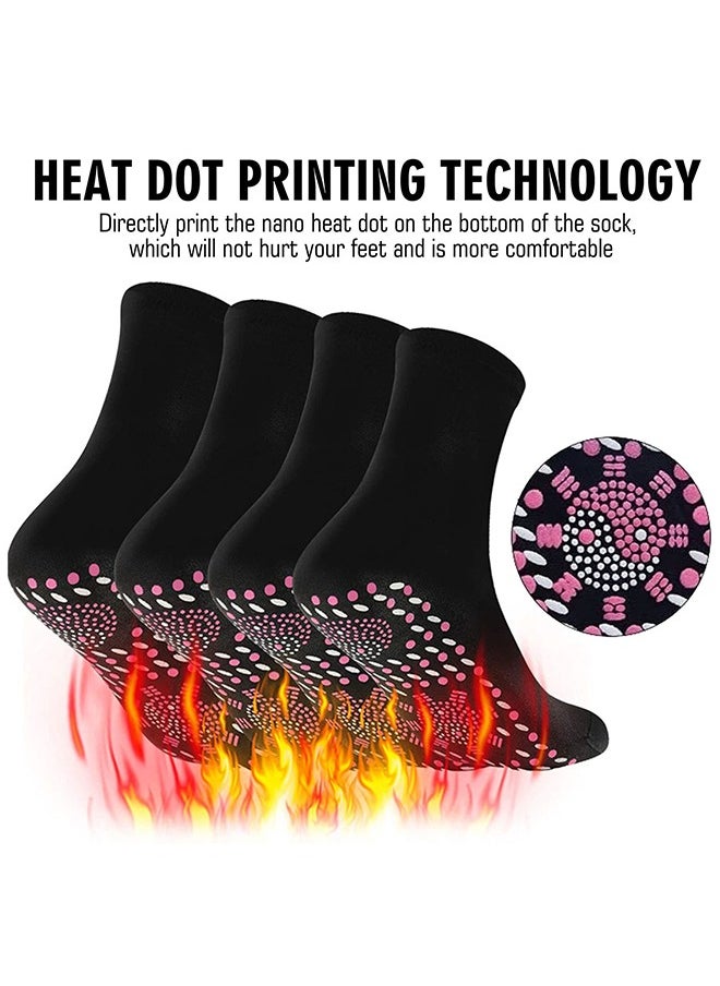 1 Pair Self Heating Socks, Magnetic Socks, Heated Socks, Comfortable Breathable Magnetic Massage Socks for Men and Women Outdoor, Winter Cold Feet Camping Hiking Riding Motorcycle Warm Socks (Black)