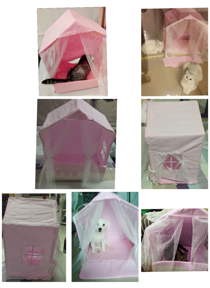 Dog Bed Pet Bed Cat Dog Bed Dog Kennel Teddy Small Dog Cat Pet Princess Bed Pet Tent Nest Four Seasons Universal Removable and Washable Tents Kennel Cat Bed Puppy Sofa