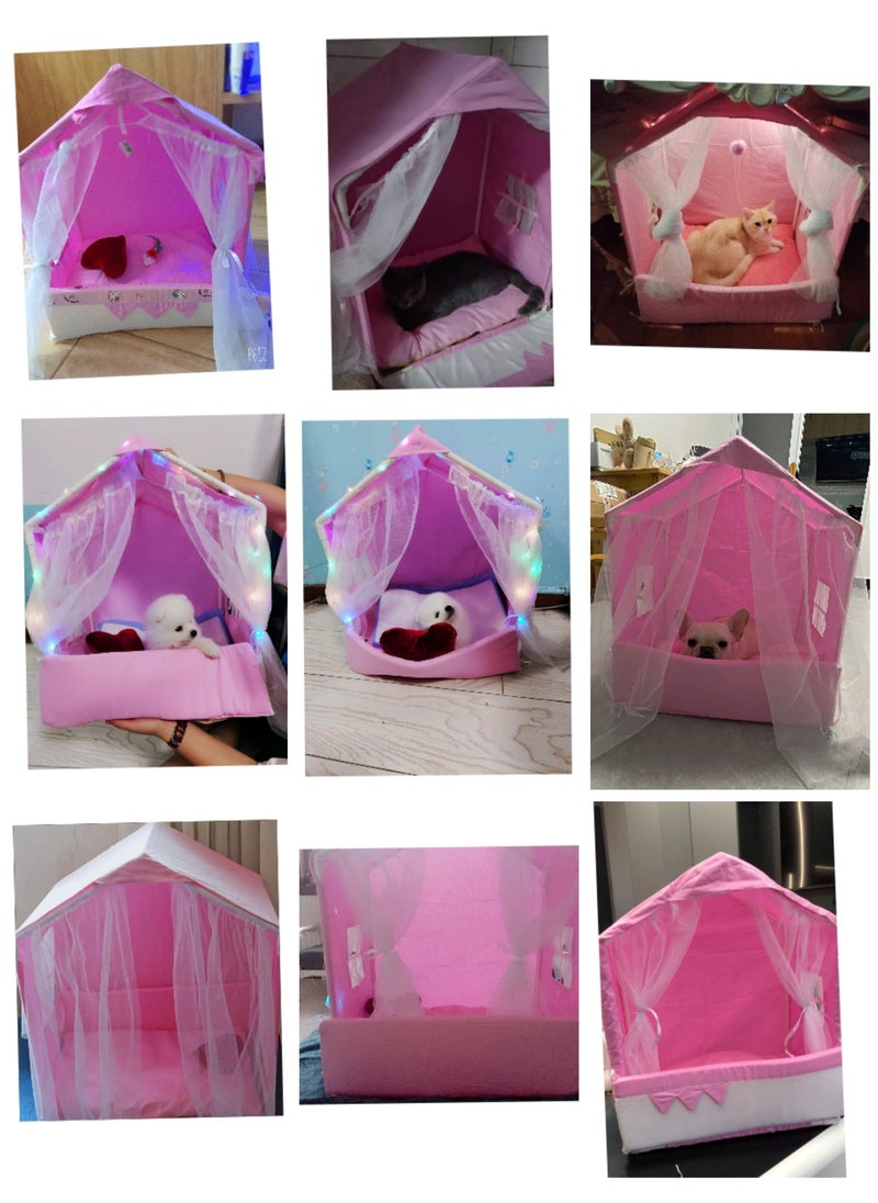 Dog Bed Pet Bed Cat Dog Bed Dog Kennel Teddy Small Dog Cat Pet Princess Bed Pet Tent Nest Four Seasons Universal Removable and Washable Tents Kennel Cat Bed Puppy Sofa