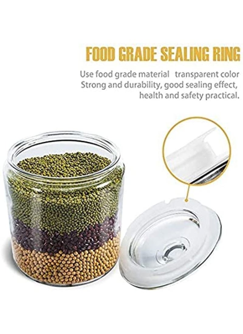 Glass Kitchen Canisters Wide Mouth Airtight Storage Jars  Pack Large Tight Seal Cylinder Containers for Baking Flour Sourdough or Snack