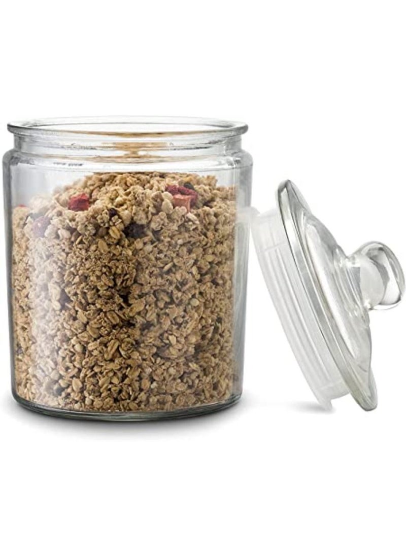 Glass Kitchen Canisters Wide Mouth Airtight Storage Jars  Pack Large Tight Seal Cylinder Containers for Baking Flour Sourdough or Snack